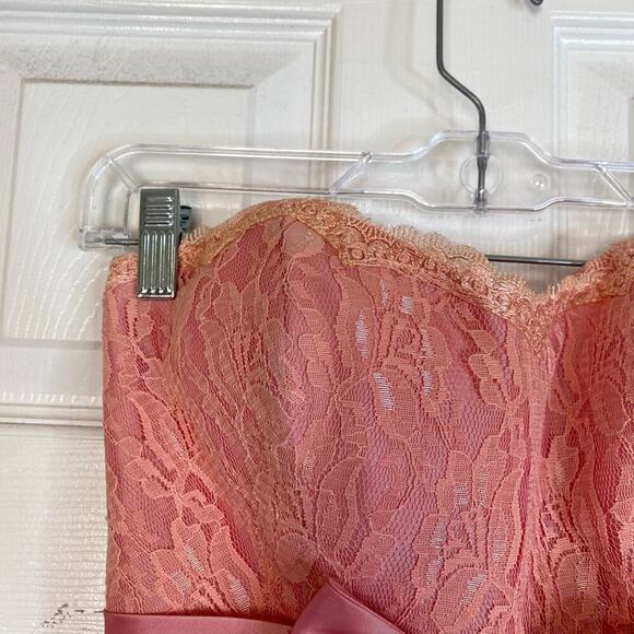 Vintage Y2K Winnie Couture Pink Sweetheart Tea Dress Strapless Size XS 0 2 Prom - Picture 5 of 8